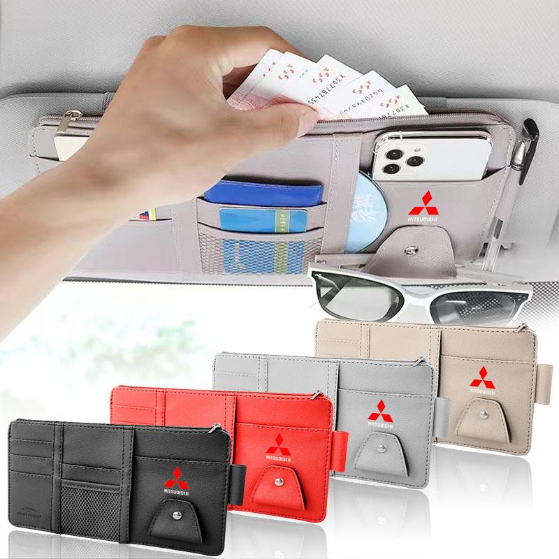 Car Sun Visor Point Type Multi-function Storage Bag Car Accessories for Mitsubishi ASX Lancer Pajero Outlander Center Hub Cap
