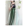 Chinese Song Dynasty Style Hanfu For Women Short-sleeved Waist-length Pleated Skirt Daily Commuting Suit