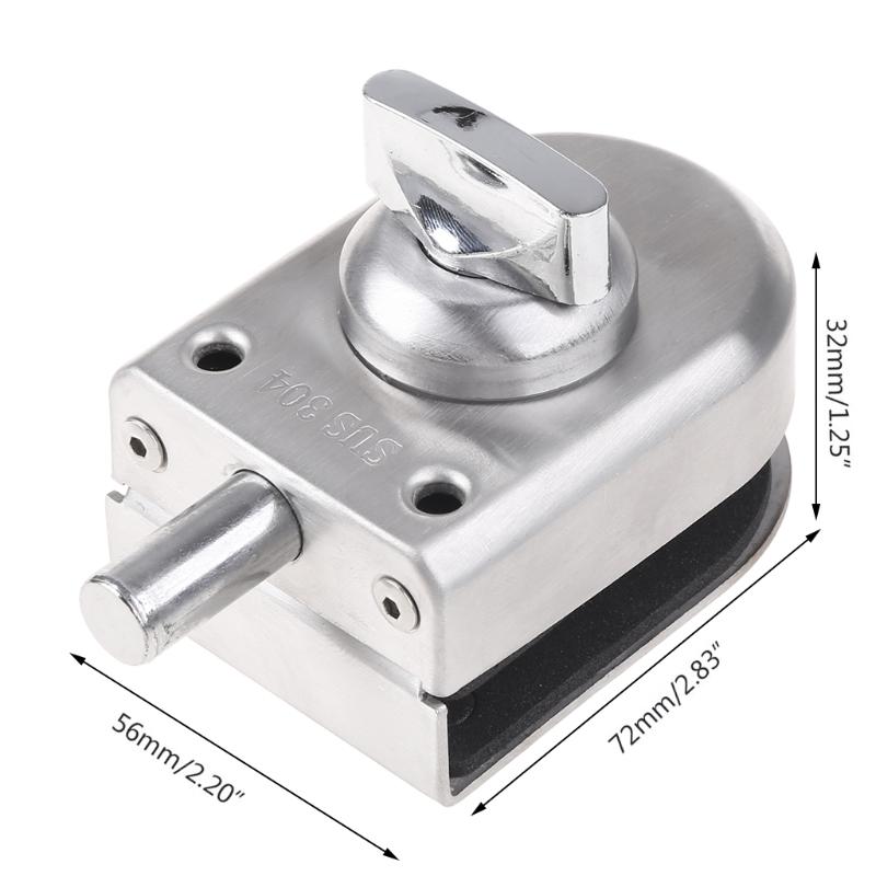 Glass Door Floor Lock Single Bolt Keyless Anti-Theft Locks Door Slide for Latch