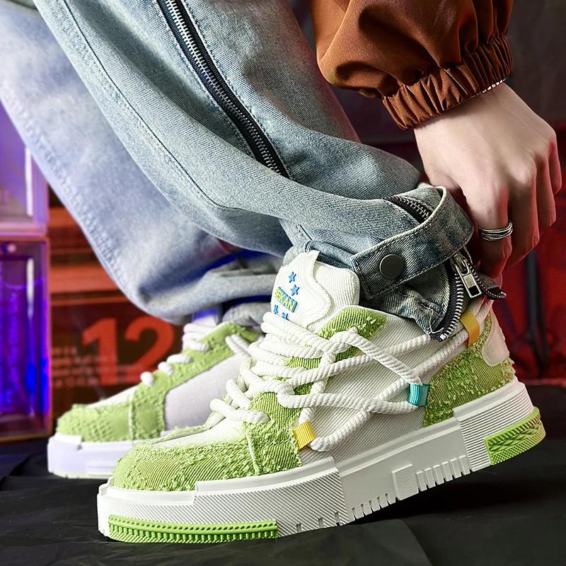 2024 Nowe męskie sznurowane buty do biegania z niskim stanem, oddychające i wygodne, uniwersalne, codzienne, płócienne, spersonalizowane buty sportowe