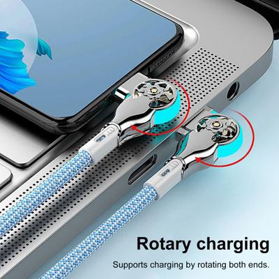 Dual Elbow USB C Cable 180 Degree Angled 3A Fast Charging & Data Sync