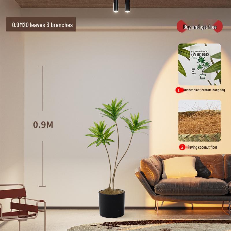 Luxurious Bionic Lily & Bamboo Indoor Decor: Large Artificial Greenery for Living Space