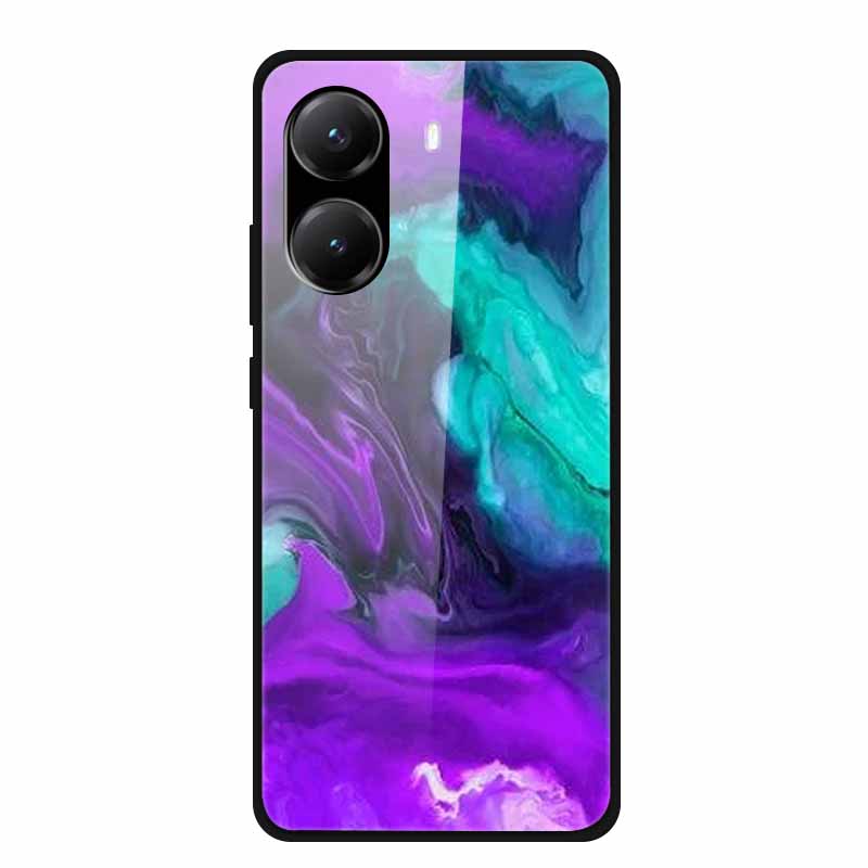 Tempered Glass Case For Poco X7 Pro Back Cover PC Hard Shockproof Cases for Xiaomi PocoX7 Pro Funda Marble Texture Fashion Coque