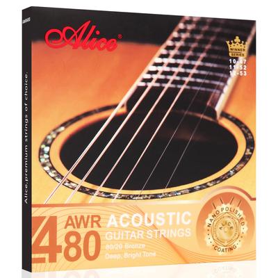 Alice Acoustic Guitar Premium Performance Guitar Super Light Strings, 80/20 Bronze, Strings, (.011-.052) AWR480-SL