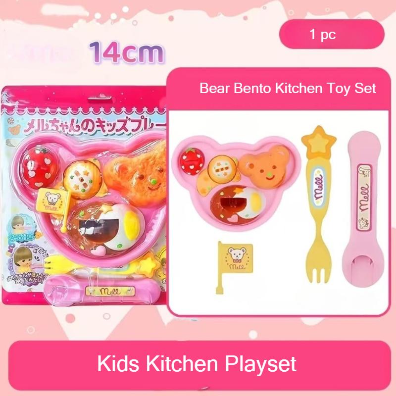 Bär Bento Gelee Pudding Fütterungsspielzeug Set Interaktives Küchen-Rollenspiel für Kleinkinder Eltern-Kind Pädagogisches Essensspielzeug für Kinder