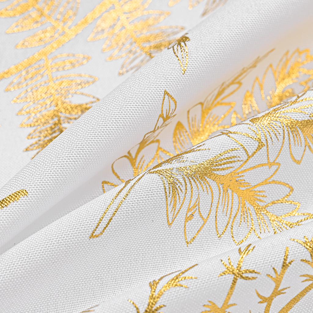 1pc White Sheer Curtains with Golden and Silvery Vine Branches, Light Filtering, Privacy, Easy To Install. Suitable for Hotels, Offices, Schools