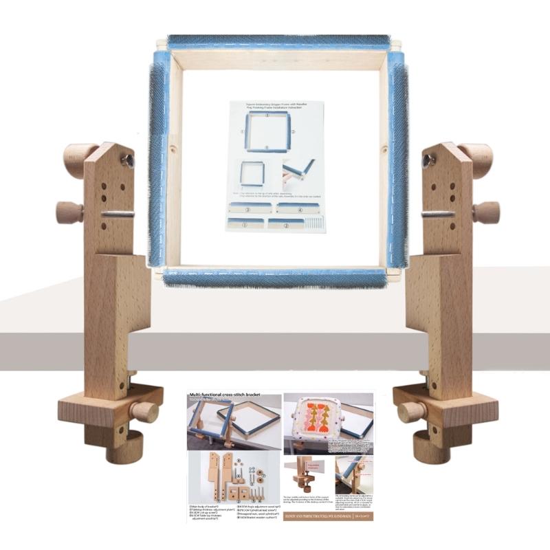 Support à Broderie Réglable avec Cadre à Broder Support de Cadre à Broder de Bureau Support de Travail Manuel Mains Libres pour Broderie