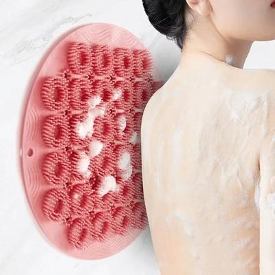 Silikon-Rückenmassage-Badebürste, Rückenmassage-Saugnapf, Rückenmassagestab, rund, rutschfest, für das Badezimmer, Fußmassagegerät, starke Saugkraft, rutschfest