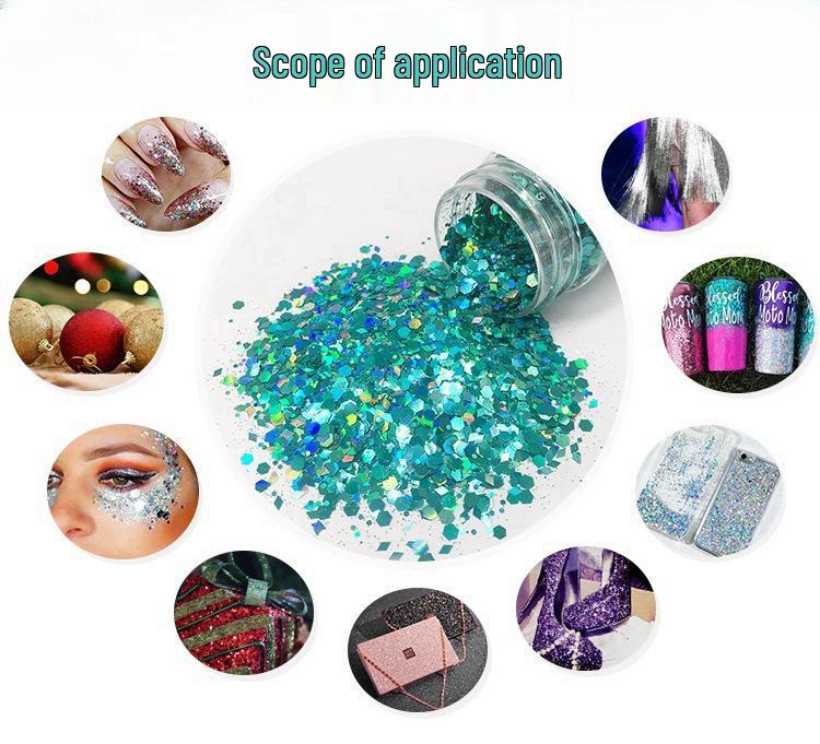 Seven-Color Mixed Size Nail Art Glitter Sequins for Crafts and Epoxy