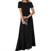 Women's Casual Color Loose Fit Short Sleeve Long Dress