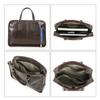 Men Full Grain Waxed Leather Briefcase Fits 14 Inch Laptop Business