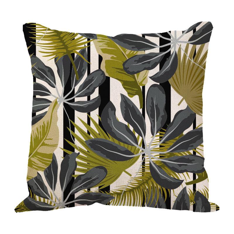 Linen Pillowcase Ins Tropical Plants Home Decoration Supplies Nordic Green Plants Design Sand Cushion Cover