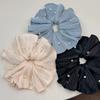 Übergroße Haargummis mit plissiertem Mesh und Perlendetail, Zopfgummi, modische Haaraccessoires für den täglichen Gebrauch