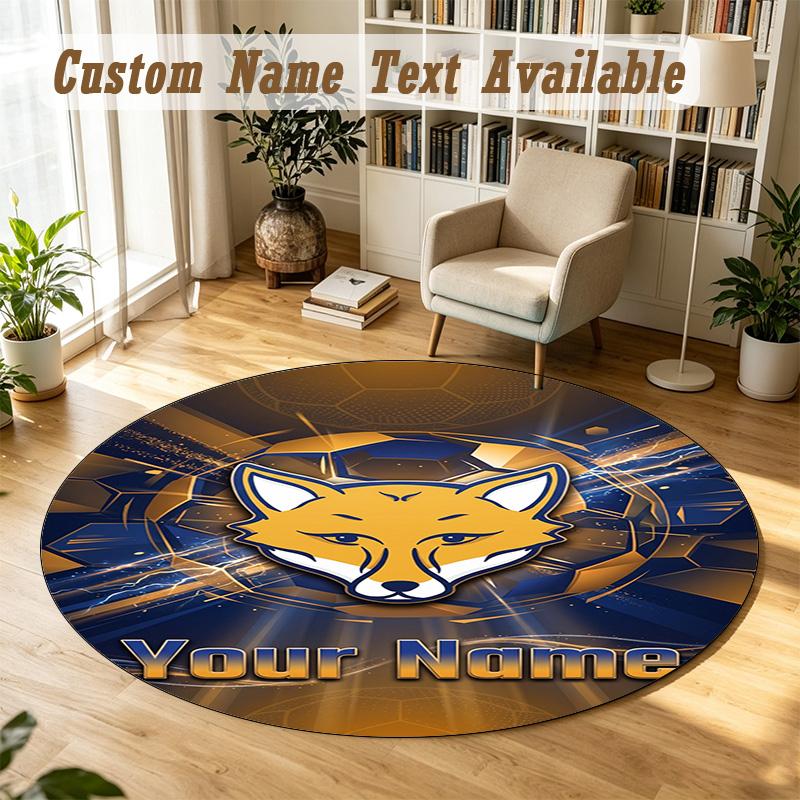 Round Rug Custom NameLeicester City Pattern Non Slip Carpet Home Floor Decor