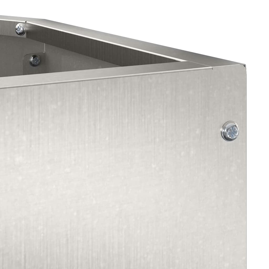 Corner Planter Silver 45 X 45 X 35 Cm Stainless Steel