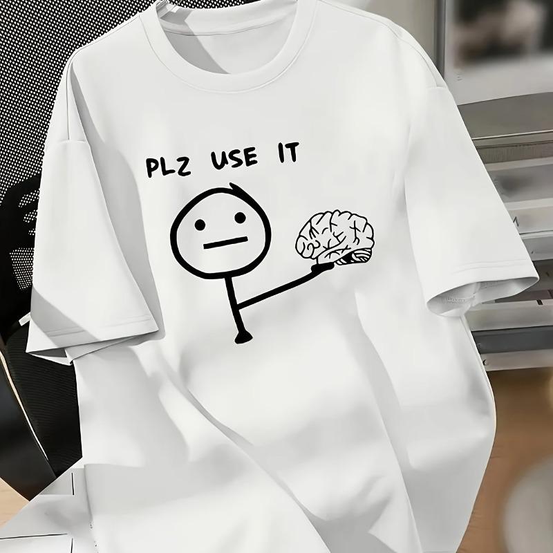 

Men s 100% Pure Cotton Fashionable Casual Loose Sports D Interesting Pattern Printed Round Neck Short Sleeved T-shirt Top S разноцветный