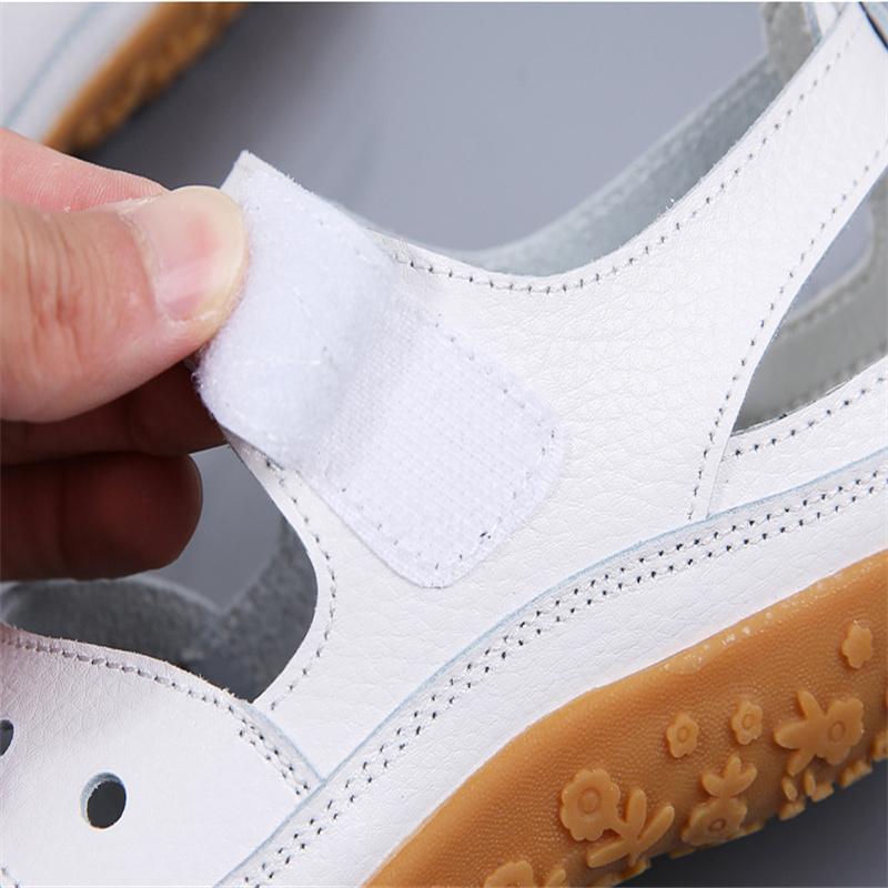 Letné Nové Dámske Sandále Topánky s Dutými Otvormi Kožené Dámske Jednoduché Topánky Priedušné Protišmykové Ležérne Topánky Zapatillas Mujer