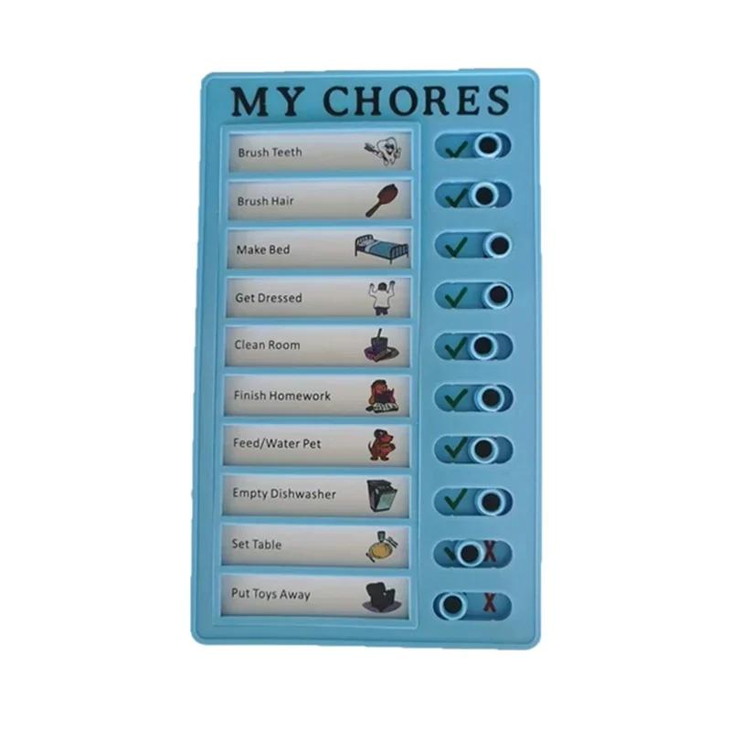 Reusable My Chores Checklist Daily Planner Memo Plastic Board Chore Chart Responsibility Behavior for Kid Self-discipline Card