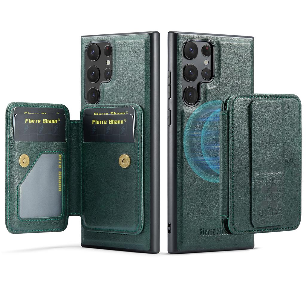 Detachable Magnetic Wristband Auto Leather Case for Samsung Galaxy S25 Ultra/Edge S24 Plus S23 FE S22 Card Holder Wallet Cover