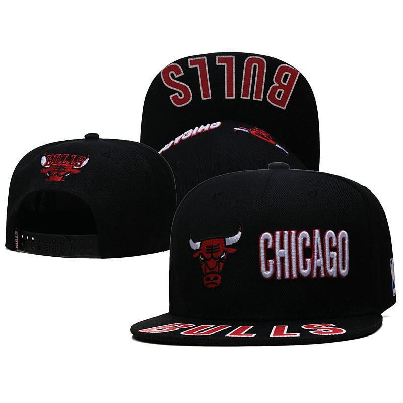 Flat Brim Embroidered Baseball Cap Adjustable Sport Sun Hat Bulls Team