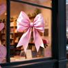 Yousheng Large Pink Red Bow Window Clings Valentine's Day Window Decals Cute Reusable Static Sticker for Wedding Anniversary Party Home Glass Door