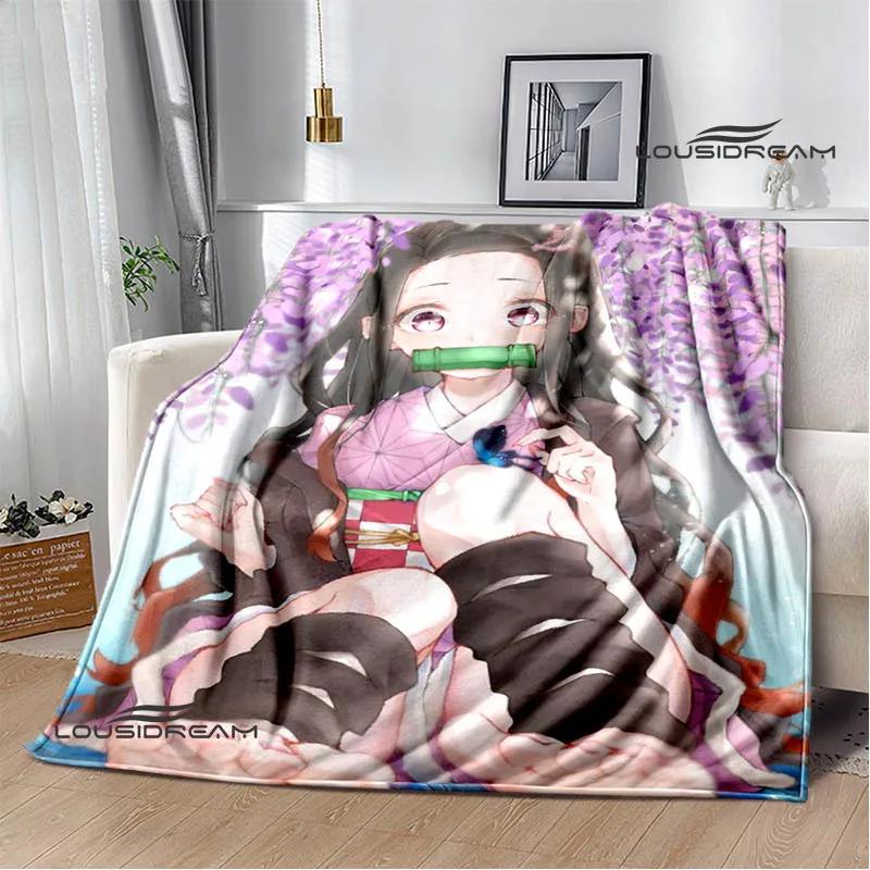 Demon Slayer s potiskem Dětská teplá deka Flanel Měkká a pohodlná deka na piknik Dárek k narozeninám