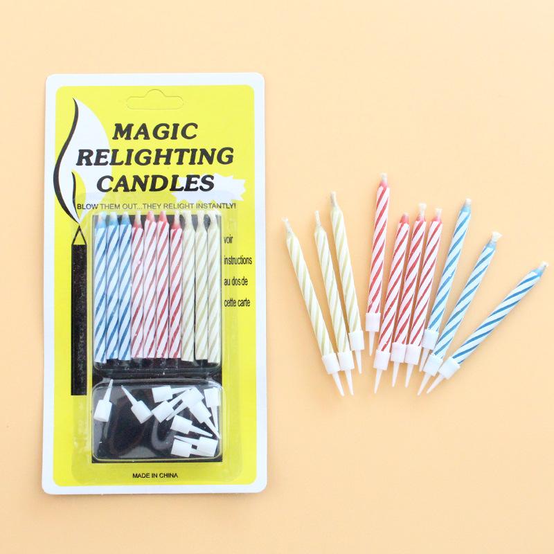 New Birthday Blowout Candle Magic Creative Funny and Interesting Party Rekindled Colored Threaded Candle