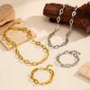 European and American Stainless Steel Bracelet Electroplating Does Not Fade Titanium Steel Necklace Simple and Exquisite Light Luxury Jewelry Chain 