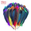 10-15Cm Goose Feathers Trim 50Pcs Long Decoration Plumas Big Small Black Mix Colored White Bulk For Crafts Hat Carnival Salon