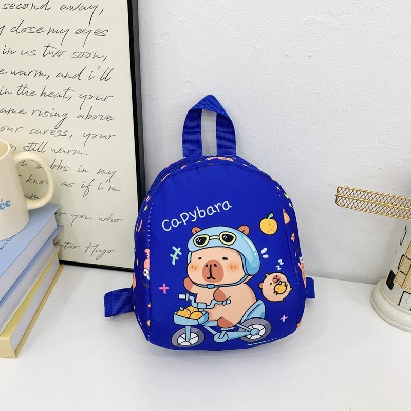 

Capybara Pattern Kids Backpack With Cartoon Print Schoolbag Breathable Gift королевский синий