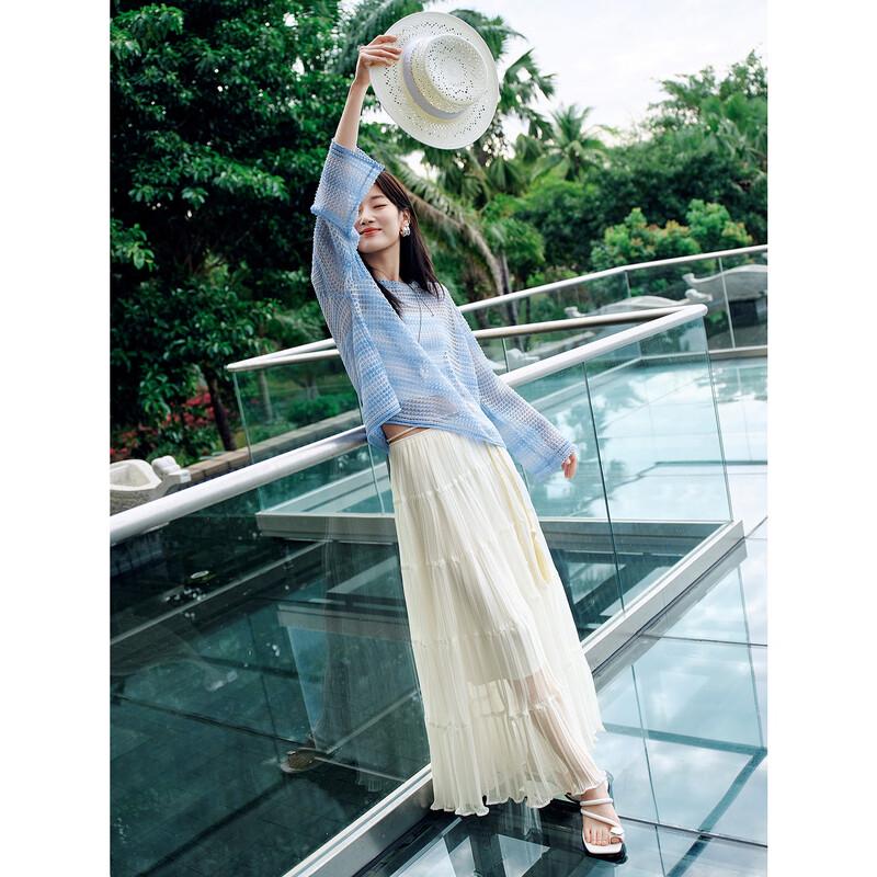 JUZI Annakao Women's Gradient Stripe Knit Long-Sleeve Cover-up