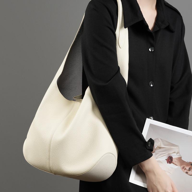 Shoulder Bag Large Capacity Tote Bag First Layer Real Cowhide Bucket Bag Underarm Women's Bag