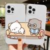 Cartoon Animal Cat Couple Paired Phone Case for IPhone 15 14 13 12 11 Pro Max Mini XS X XR SE2 7 8Plus Lovers Cover Matte Fundas