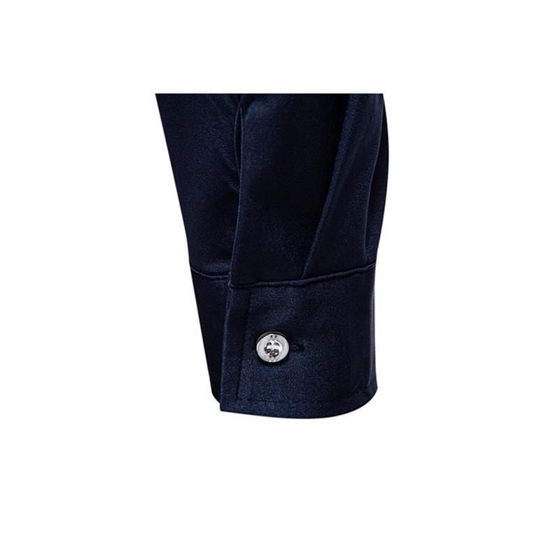 Autumn Fashion Men's Patchwork Long Sleeve Shirt High Quality Vintage Color Block Male Casual Social Wedding Party Business