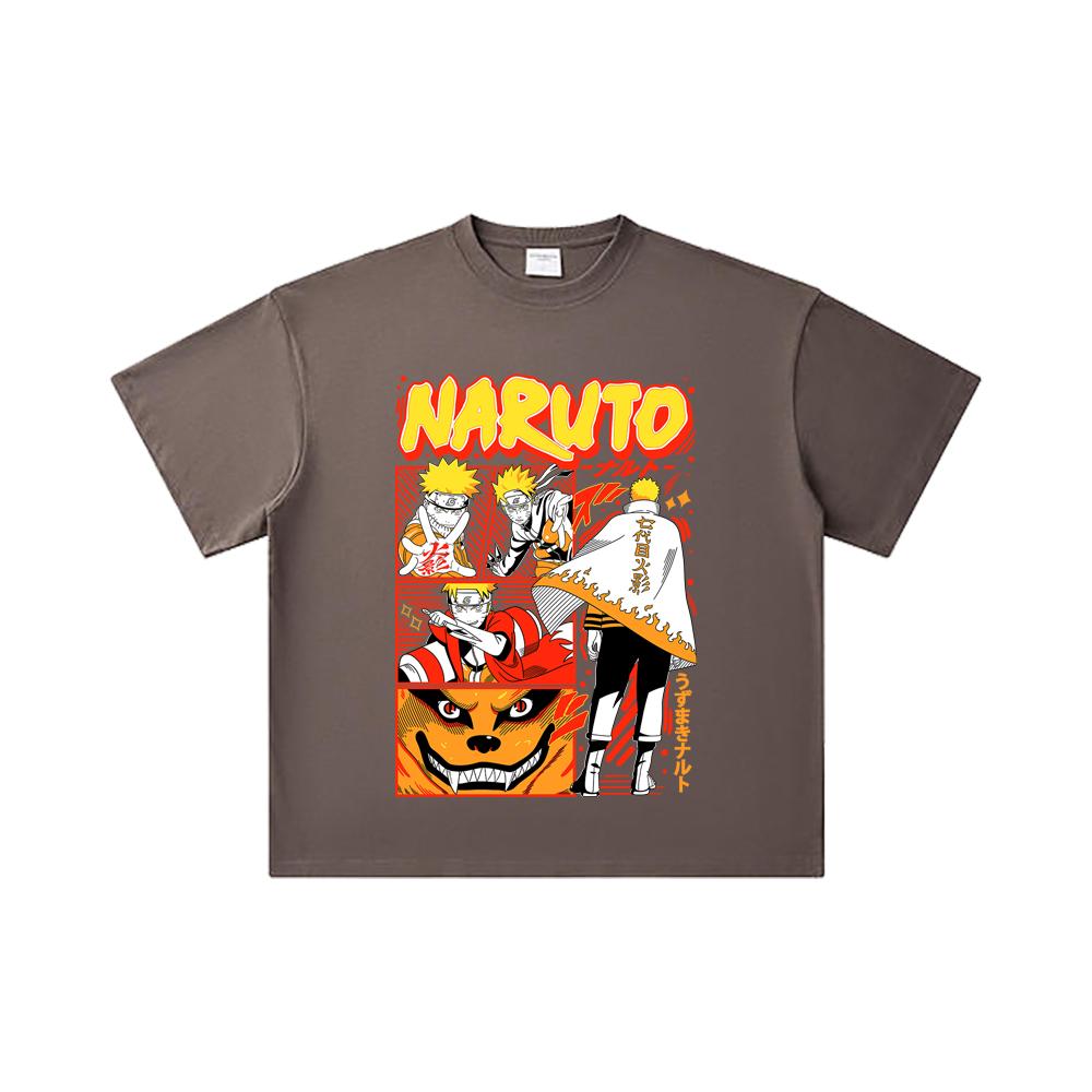 260 GSM Double Yarn 32 Count 100% Cotton Naruto V2 Hokage Print Unisex Heavy Cotton T Shirt