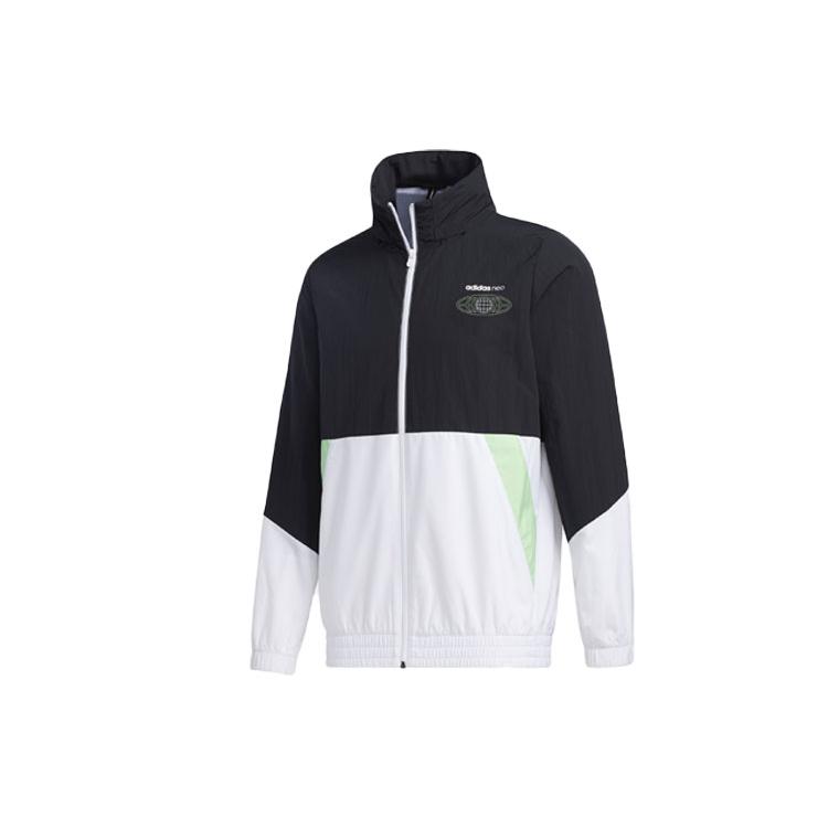 Мужские тренчи Adidas Neo Черно-белые с капюшоном Умеренные GL7187 XS