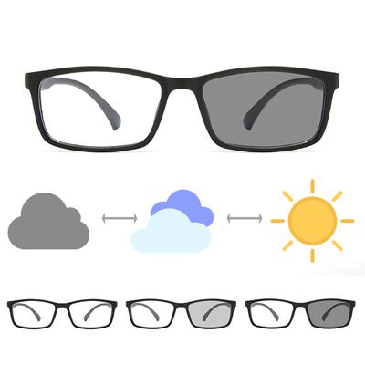 Photochromic Anti Radiation Square Eyeglasses Shade For Men Women Anti Blue Light Transitional Glasses Frame Auto Changing Color Sunglasses