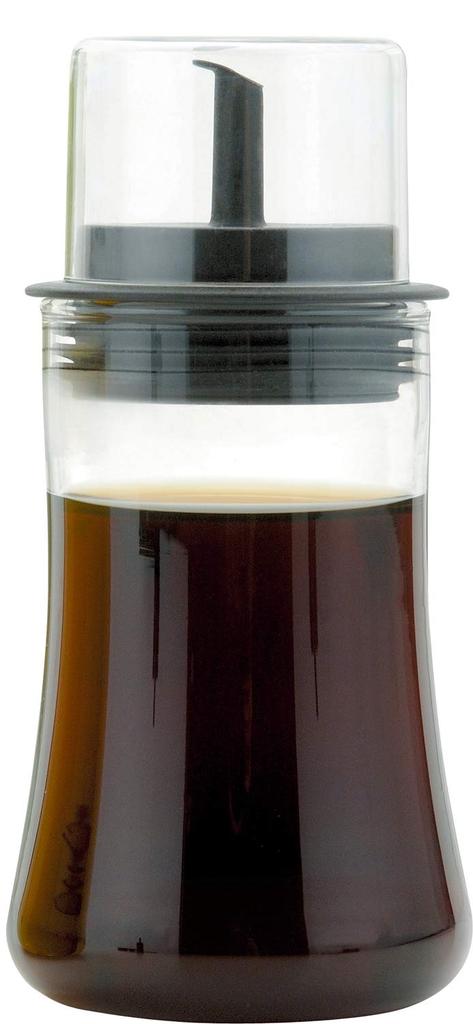 Iwaki AGC Technoglass Heat-Resistant Glass Drip-Resistant Soy Sauce Dispenser, 120ml, with Lid, KT5031-BK