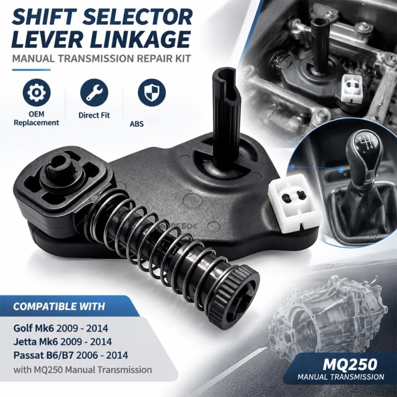 5K0711203A 5Q0711202A Manual Gear Selector Linkage Assembly with ABS Base and Integrated Metal Spring, Preassembled Unit for Golf Mk6 Carrying Control