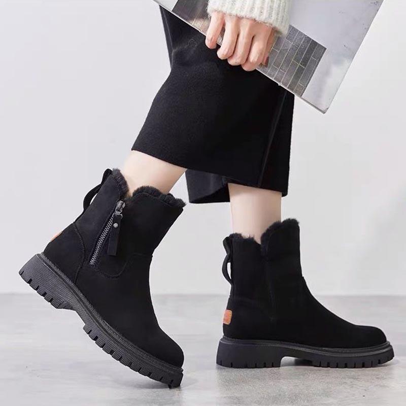 Women's Winter Mid-Tube Plus Velvet Thickened Warm Cotton Shoes