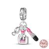 Authentic Original 100% Copper Metal High Heels Wine Glass Lipstick Charm Bead Components Compatible With Women Bracelets Do It Yourself High Quality