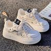 22 Spring and Autumn New Thick-soled Heightening Board Shoes Campus Muffin Bottom Small Comfortable and Wear-resistant