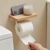 Solid wood tissue holder punch-free toilet roll holder