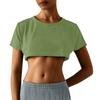 Damen Zweier Yuan Farbe Brust Kurz T-Shirt Niedlich Tag Sexy Crop Kurzarm T-Shirt