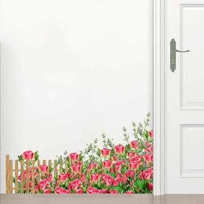 Fresh Floral Fence Wall Sticker for Bedroom Living Room Hallway Home Door Decoration Vinyl Decal