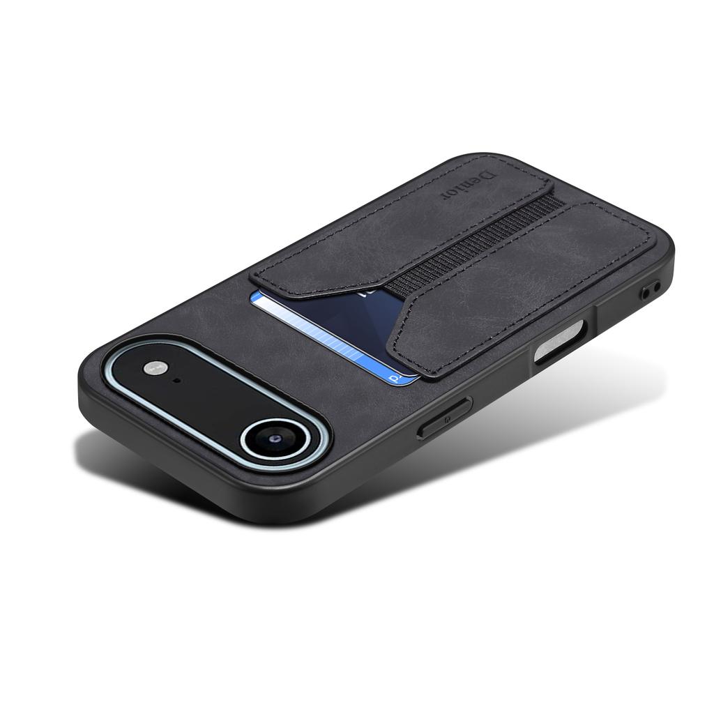 DENIOR For iPhone Air Case Elastic Card Holder PU Leather + TPU + PC Phone Cover