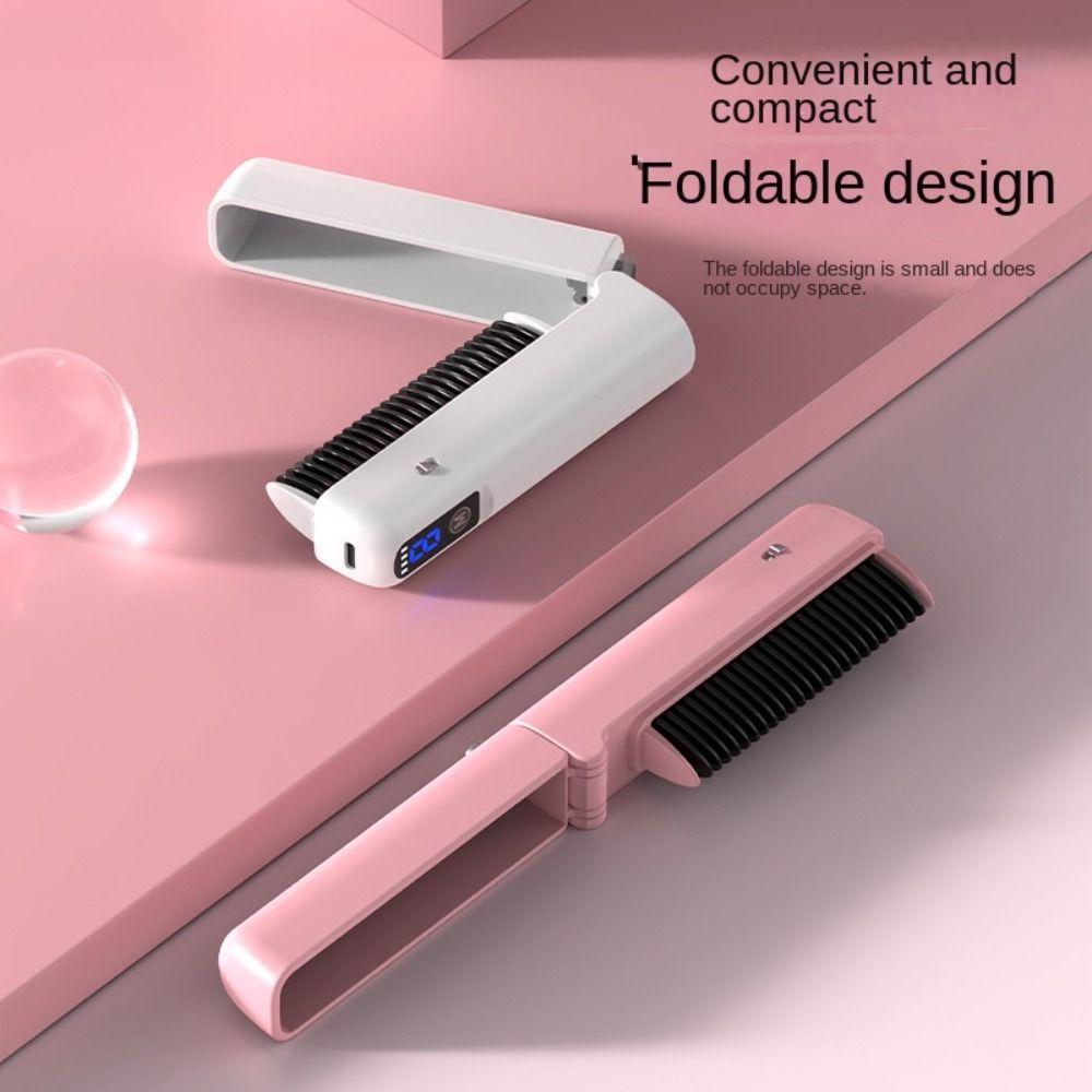 

2 в 1 Расческа для прямых волос Складная выпрямляющая щетка для завивки Новая беспроводная горячая расческа для волос