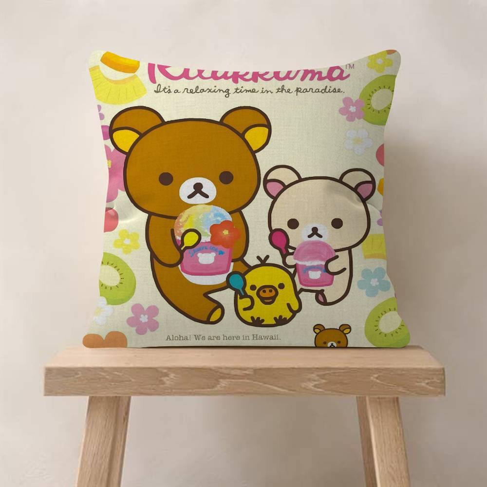 Cute Cartoon Anime RRilakkuma Cool Cushion Cover Pillow Cover Decor Pillowcase Printed Cushion Case For Couch