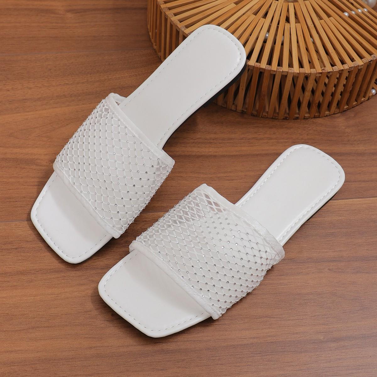 

Женские сандалии на плоской подошве, европейско-американская модная легкая удобная повседневная обувь, пляжная обувь для отдыха на открытом воздухе 43 белый