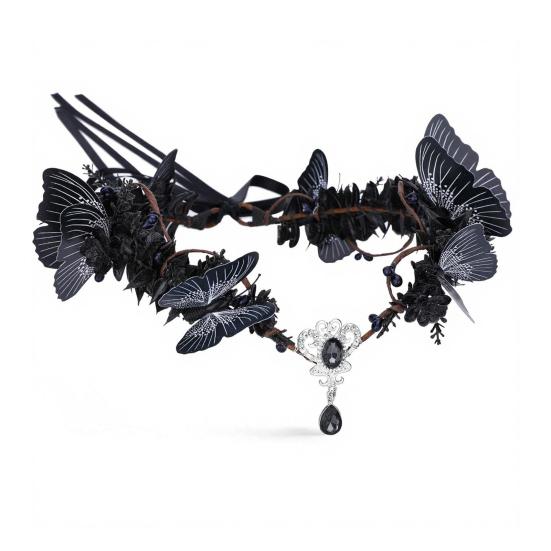 Yousheng Elf Wings Performance Props with Hanging Tassels 3D Plant Decorations Forest Fairy Costume Accessories